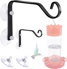 2 Pcs Heavy-Duty Window Suction Cup with Hanger, Mounted Black 