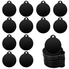 25 Pack Round Aluminum Stamping Blanks - Black 1.4 1.2 inches,