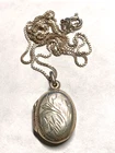 925 Milor Sterling Silver Italy Chain + Etched Locket Vintage Pretty 18" 4.6 g
