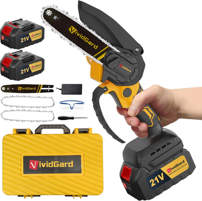 #ad Extra Long Range 6 Inch Chainsaw by 2PCS 21V 4000Mah Batteries Electric Hand $60.56