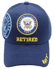 U.S. Navy Emblem retired, Emblem shadow on side, navy blue hat