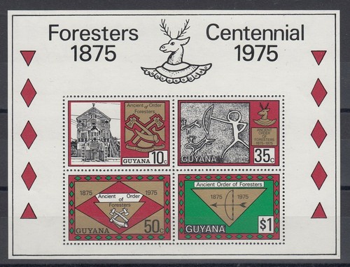 TIMBRE STAMP BLOC GUYANA Y&T#6 ART ARC CHASSE NEUF**/MNH-MINT 1975 ~D27