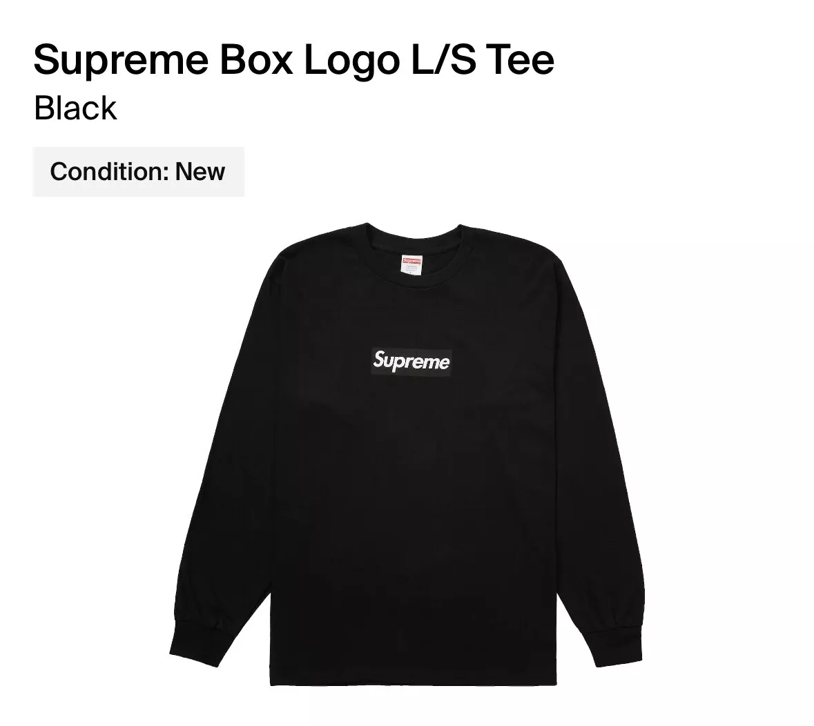 Supreme Box Logo Long Sleeve Tee Medium - Black