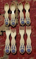 Vintage Little Tikes pretend 8 piece Victorian Silverware spoon fork set Tea