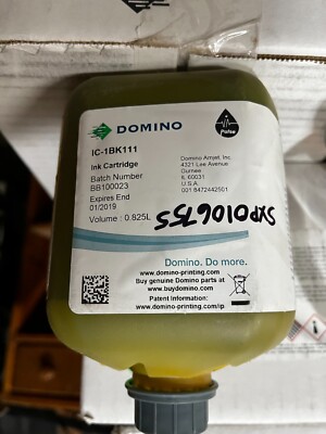 (2)DOMINO INK IC-1BK111 .825L BOTTLE  SEALED/UNOPENED