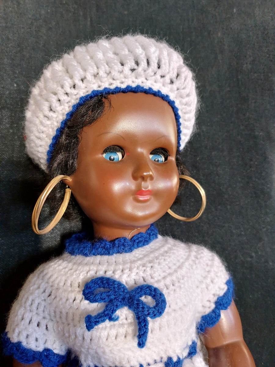 Poupée Ancienne Gégé Noire – 42 Cm – Années 60 – France