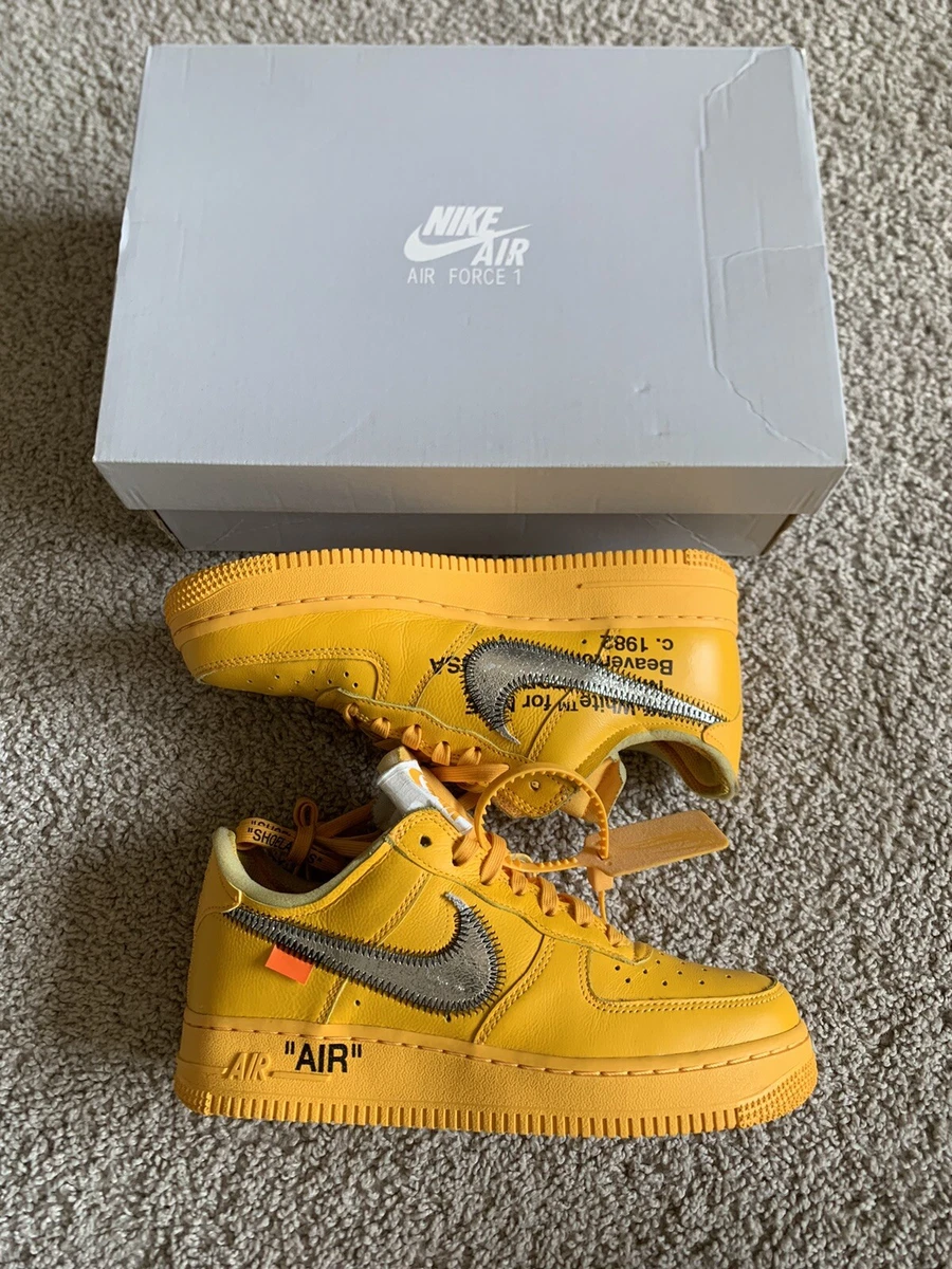 Nike Air Force 1 Low OFF-WHITE University Gold Metallic Silver for Sale, Authenticity Guaranteed