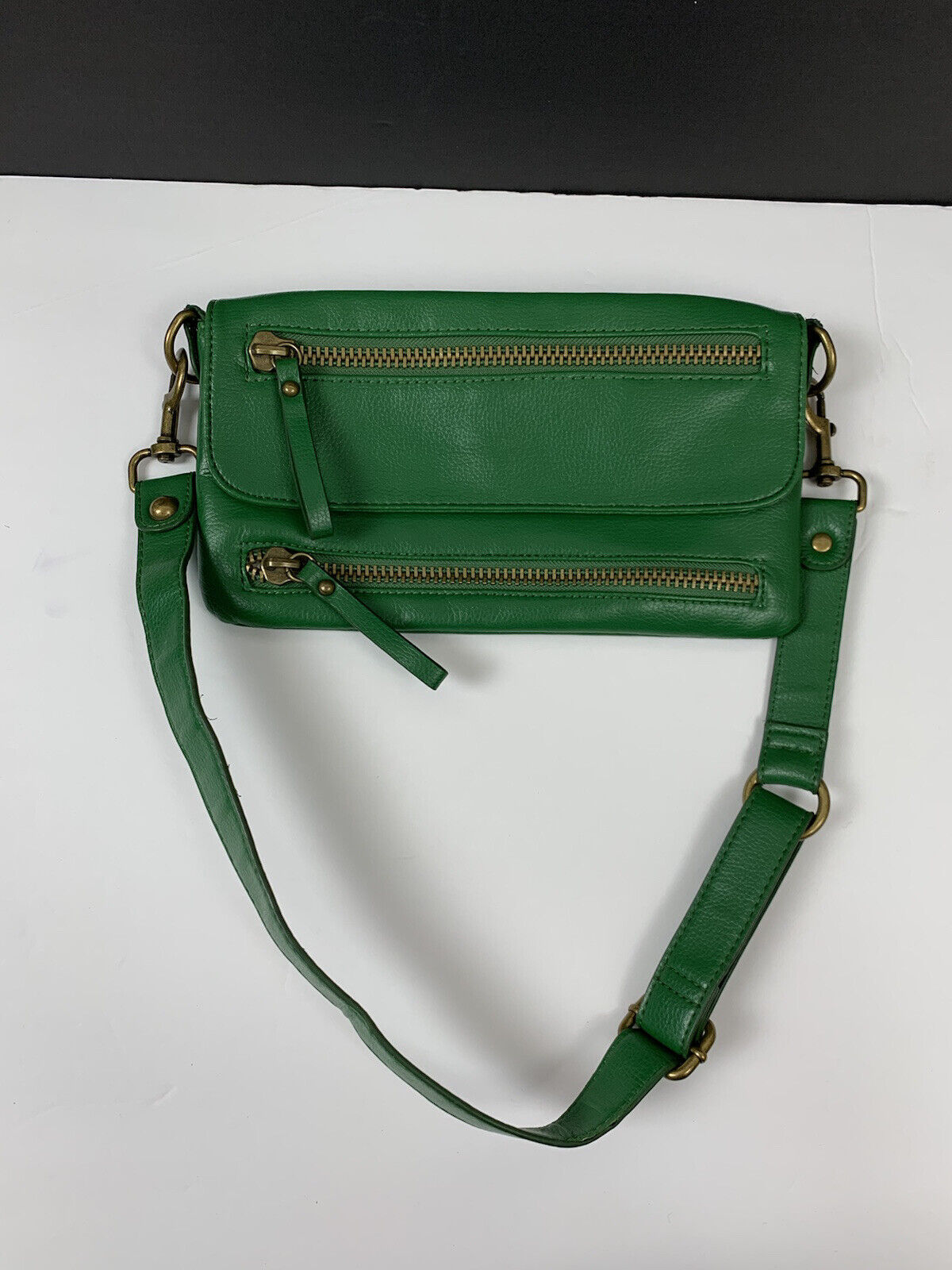 Vintage 80s Green Clutch 2021 Excellent new Purse Leather Handbag