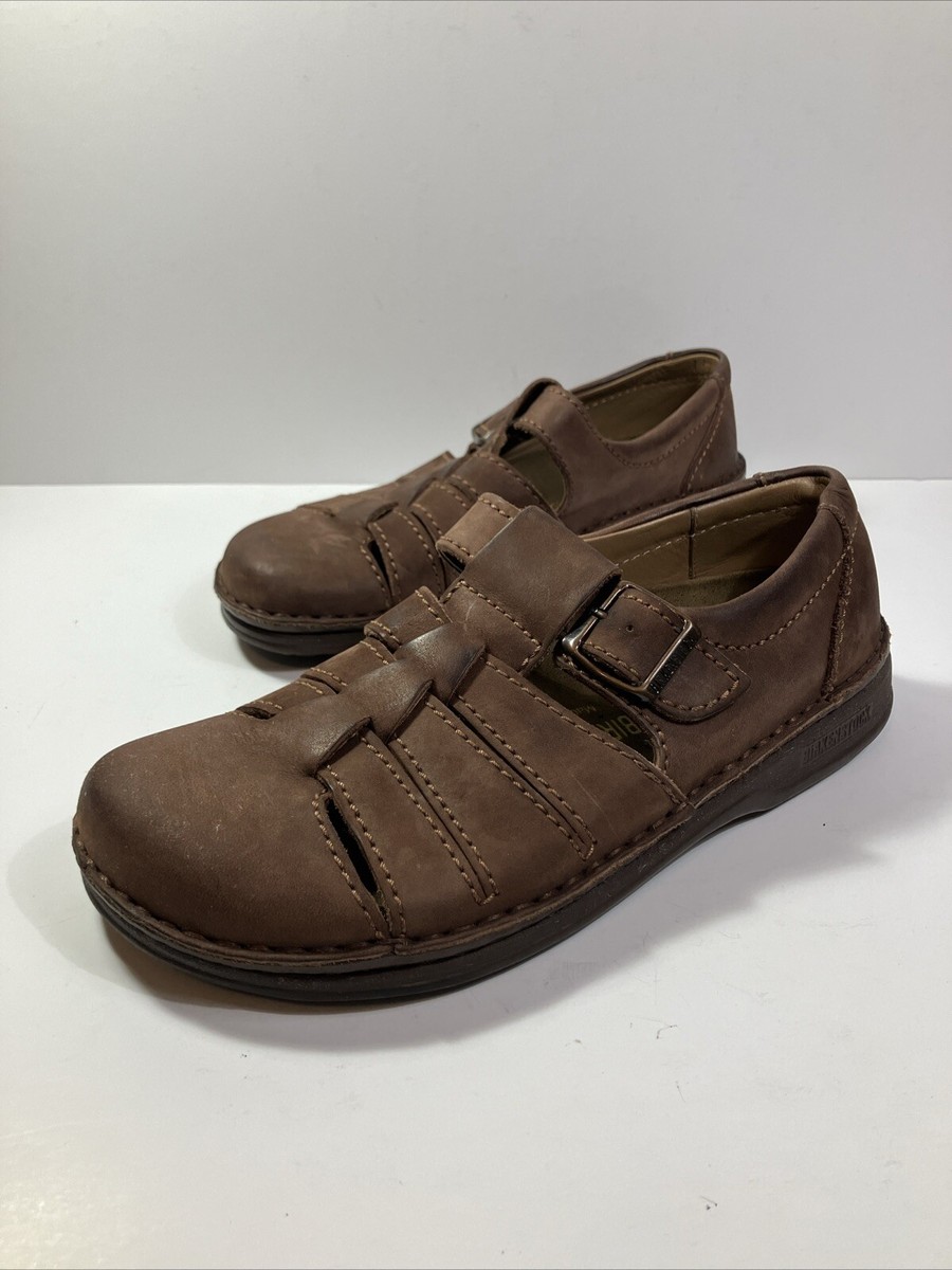 BIRKENSTOCK Footprints メンフィス 38 24.5　レザー Birkenstock Footprints Closed Toe Fisherman Brown Sandals