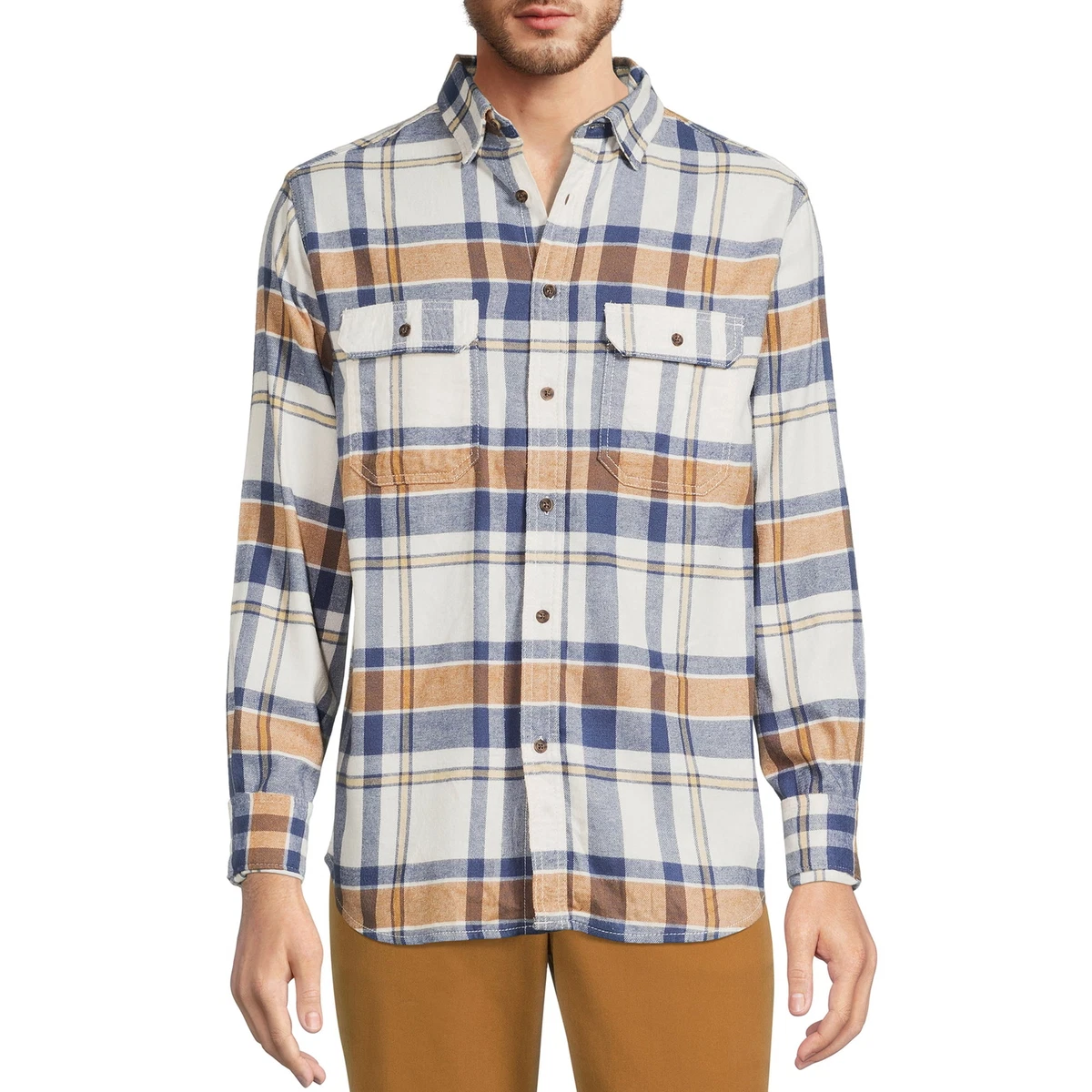 george men's long sleeve flannel shirt