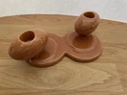 Haeger Vintage MCM Pottery Orange Candlestick Holder