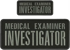 MEDICAL EXAMINER INVESTIGATOR Emb Patch 10X4 and 5X2 hook on back blak/GRAY