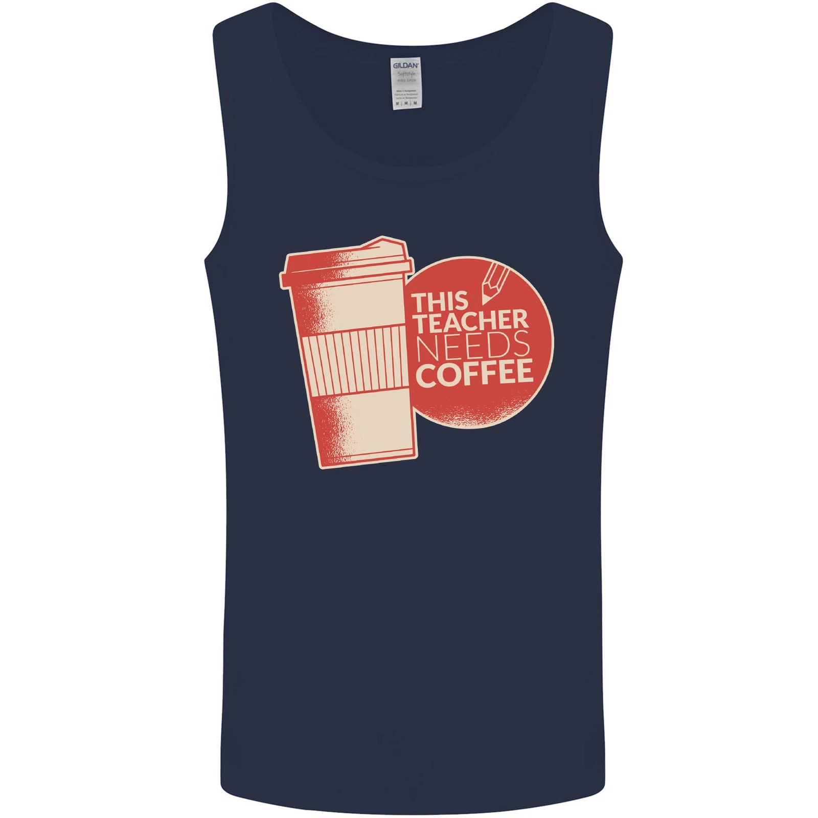 Funny Teacher Coffee Vest Tank Top for Men
