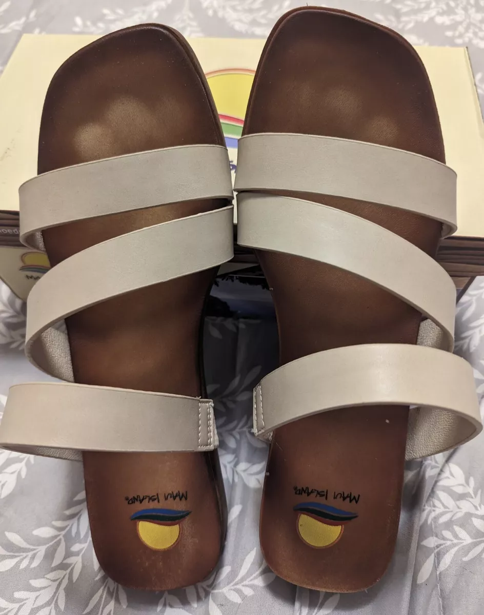 Maui Island Sandals Shoes Size 11M Slide On Sand Color 771325KONA