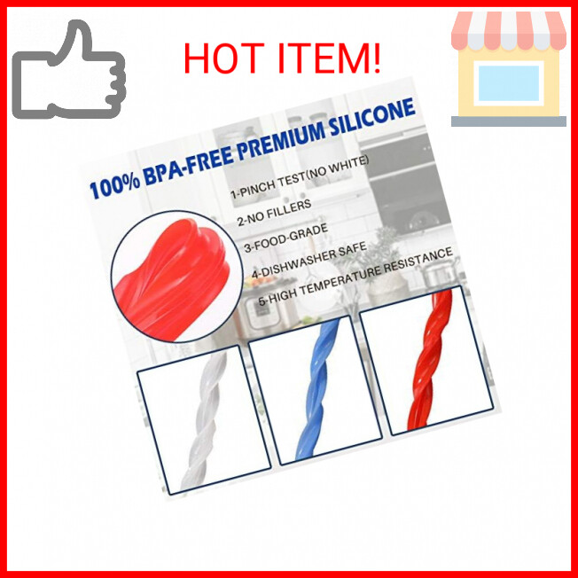 Sealing Rings for Instant Pot Accessories of 6 Qt Models - Red, Blue and Clear, 