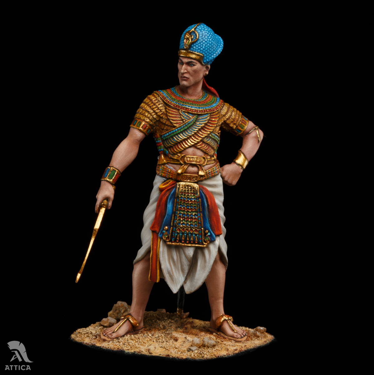 THE EGYPTIANS 32ピース 1/32スケール Ramses II Egyptian Pharaoh 1:32 Painted Tin Toy Soldier Pre-Sale