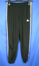 ADIDAS Joggers/Pants BLACK w/WHITE LOGO Side Pockets ELASTIC WAIST Men's sz S