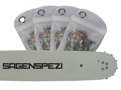 Schwert + 4 Ketten passend für Zenoah G415 AVS 33 cm 325  1,5 mm 56 TG Sägekette
