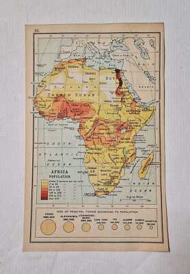BARTHOLOMEW Chart of Population Density & Distribution in Africa (1913)