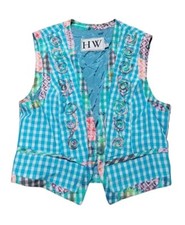 HW Vintage Blue Plaid Vest Jacket Womens Size 12 USA Made