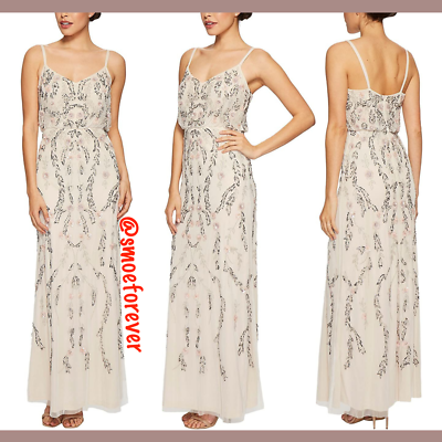 knee length dresses for ladies Adrianna Papell V-neck Dolman Sleeve Blouson Zipper Closure Beaded Mes –  Eden Coutures