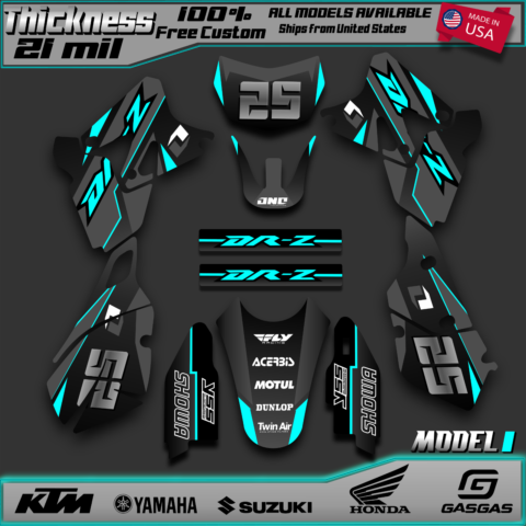 Kit De Décalcomanies Graphiques Pour Suzuki DRZ400SM - Toutes Années, Vert Lime Brillant, Vinyle Résistant 21 Mil
