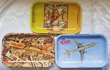 RAW Metal Rolling Tray 10.75" x 6.86" (Asst. Designs) - US Seller
