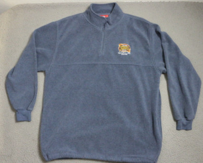 Super Bowl Houston 2004 Jacket Fleece Mens Large Blue Full Zip Sweatshirt