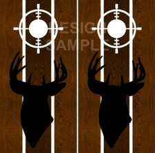 Buck Head Scope Wood Cornhole Wrap Bag Toss Skin Decal Sticker