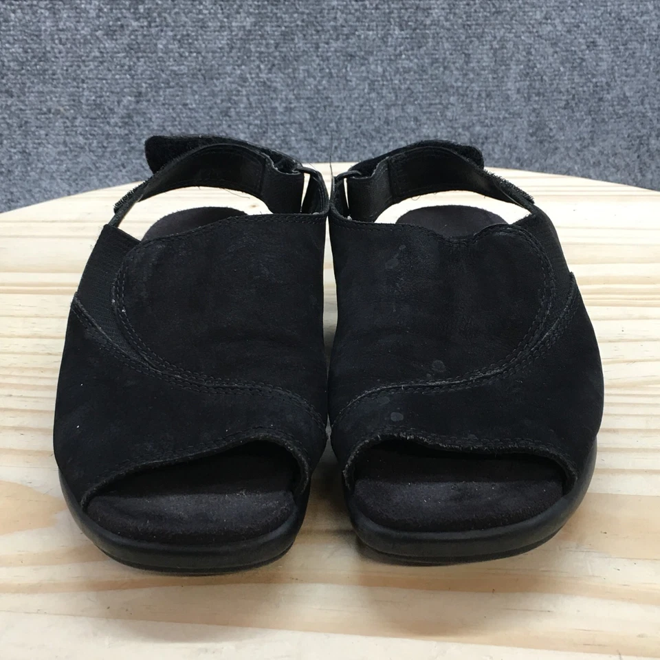 ECCO 凉鞋女式 36 露跟黑色麂皮绒休闲露趾楔形高跟鞋 — 第 4/4 张图片