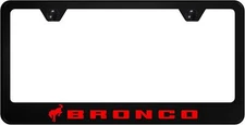 Ford Bronco UV Polycarbonate License Plate Frame (Red on Black)