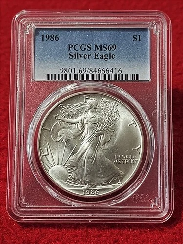 1986 American Silver Eagle $1 Dollar ASE PCGS MS 69                       #T1361