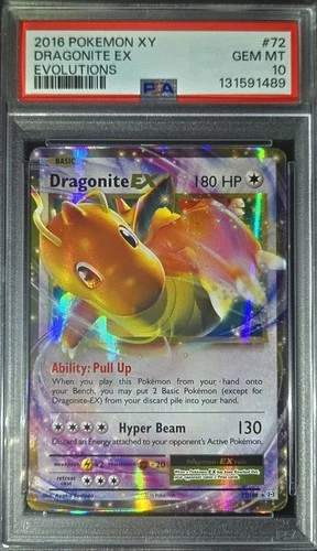 Dragonite EX XY Evolutions 72/108 2016 Pokémon Card TCG, PSA 10 Gem Mint