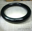Certified Black Green Burma 100% Natural A Jadeite jade Bracelet 墨翠 圆条玉手镯 54.7mm