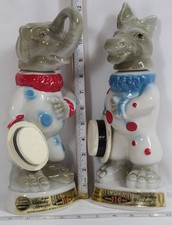 Jim Beam Decanters 1968 Republican Democrat Political Whiskey Set Vintage NICE!