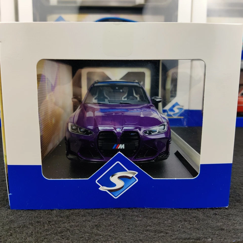 SOLIDO BMW M3 COMPETITION TOURING PERFORMANCE PARTS PURPLE PEARL 1:18 NEUF BOITE - Immagine 4 di 4