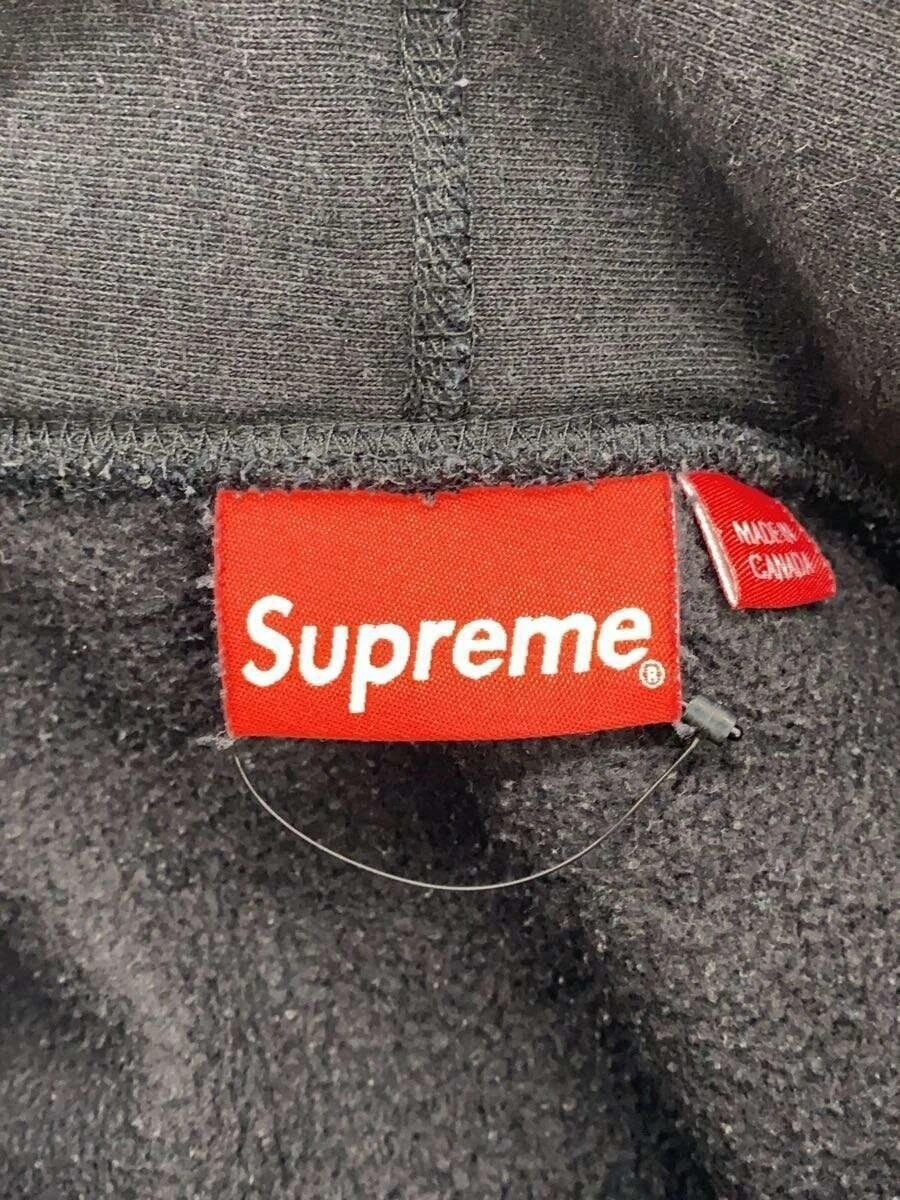 Felpa Supreme con cappuccio 23fw scatola logo L cotone nero tinta unita usata