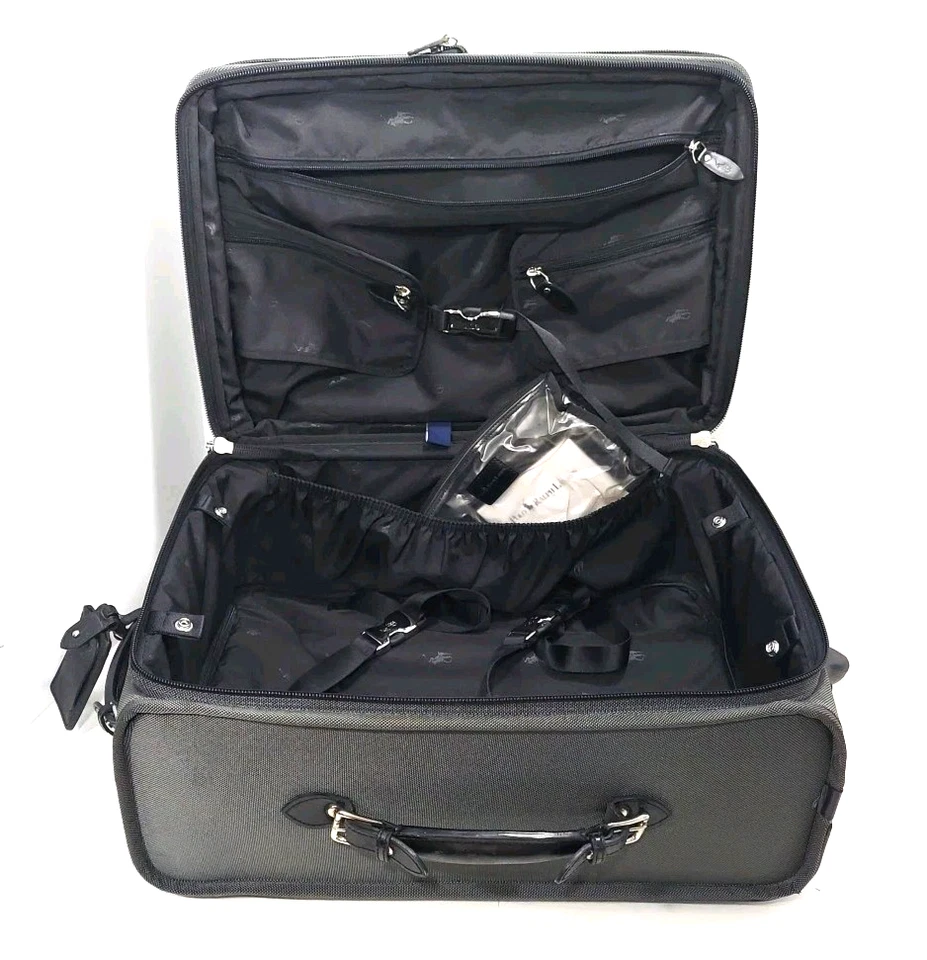 Polo Ralph Lauren Cuero Negro Gris Lona Rodante Hebilla Estilo 22" Foto 3 de 4