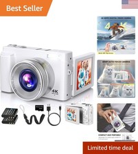 48MP 4K Digital Camera with 180  Flip Screen - Perfect for Vloggers  Selfies