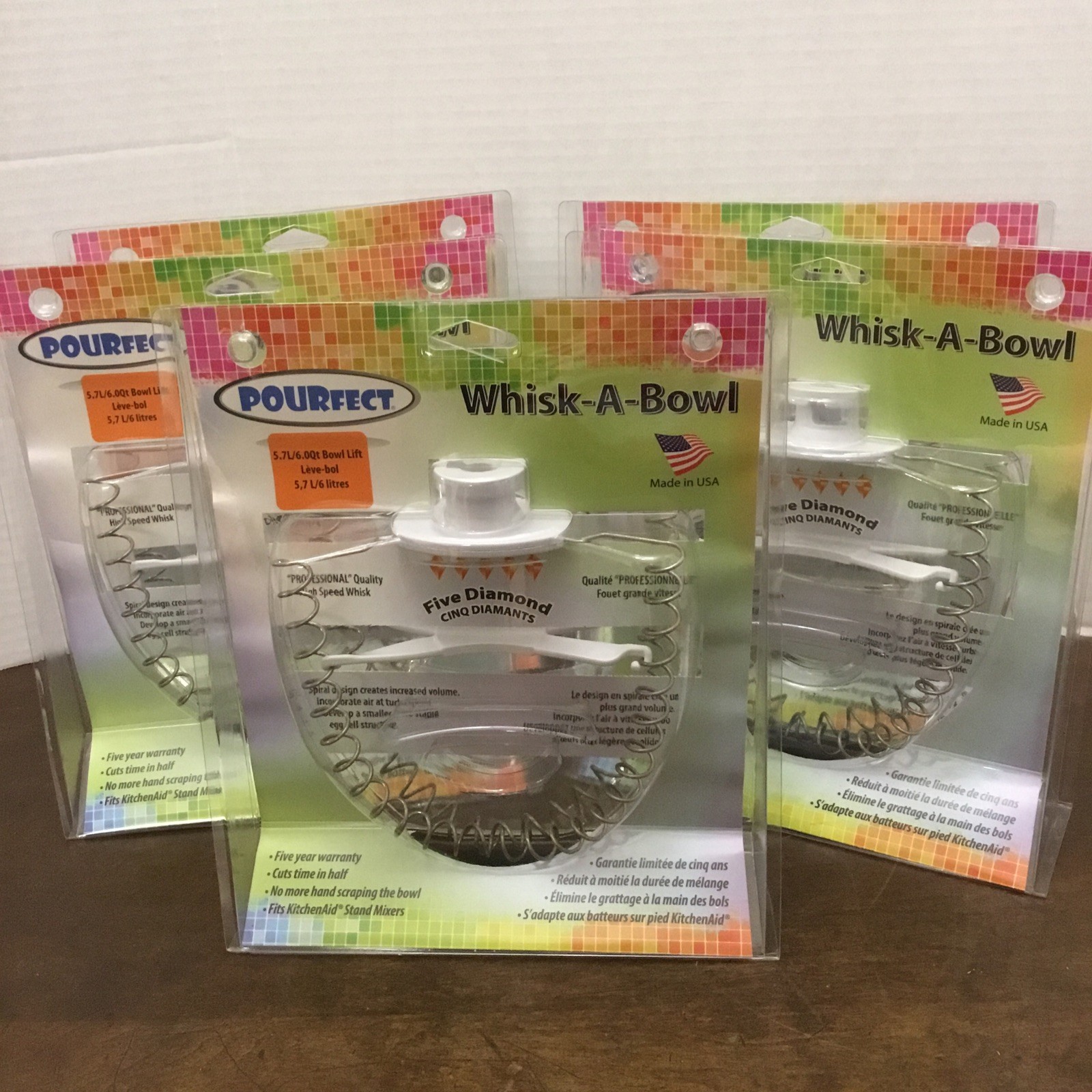 Pourfect Whisk-A-Bowl 6 Qt Fits KitchenAid Stand Mixers Lot Of 5 USA