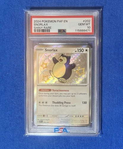 2024 Snorlax Shiny Rare #202 Pokémon Paldean Fates English PSA 10