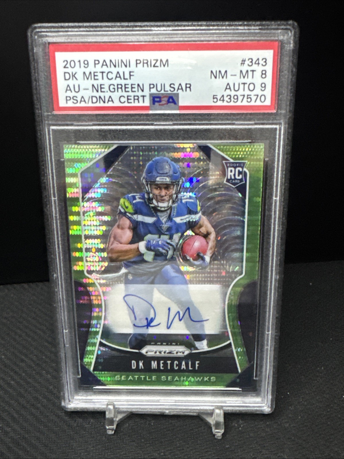 2019 Panini Prizm RC 🔥DK Metcalf Auto #343 Neon Green Pulsar Prizm Seahawks