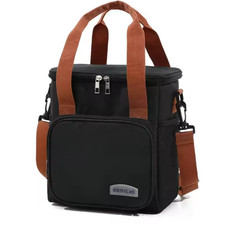 Insulated Lunch Tote Bag for Large Capacity Shoulder Strap Cooling Box Lunchbag