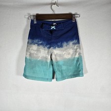 Wonder Nation Boys Blue Drawstring Bathing Suit Swim Trunks Shorts EUC Siz6/7