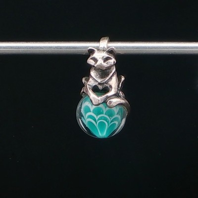 NEW | AUTHENTICTrollbeads Blossoming Aqua Petals Cat Pendant OOAK HTF Event Bead