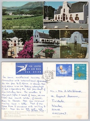 c42876 Groot Constantia Südafrika Postkarte 1968 Briefmarke
