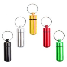 Super Mini Pill Bottle Keychain Emergency Medicine Storage Box Drug Container 5x