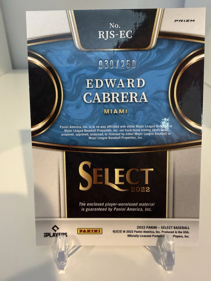 2022 Panini Select - Rookie Jumbo Swatch Edward Cabrera #RJS-EC (MEM, RC) - Image 2 of 2