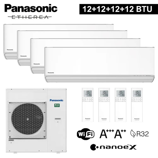 Climatizzatore quadri split ETHEREA R32 Panasonic serie ZKE - 12+12+12+12 btu A+