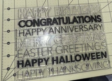 Simon Says Stamp Stamptember Slimline Greetings Clear Stamp Set - NLA #SSS202238